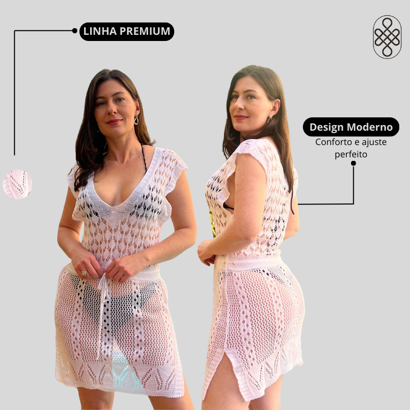 Vestido saída de Praia Crochê
