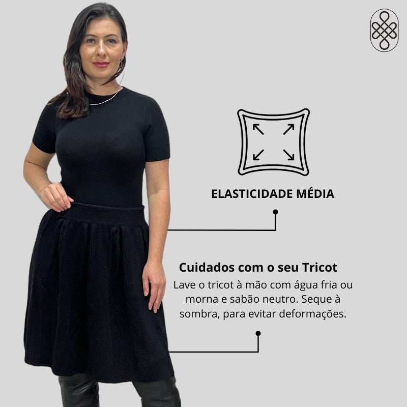 SAIA CURTA TRICO FIO MOUSSE INVERNO