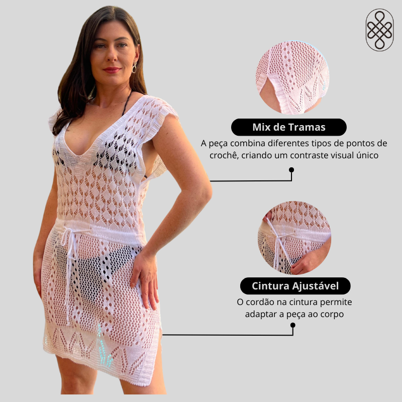 Vestido saída de Praia Crochê