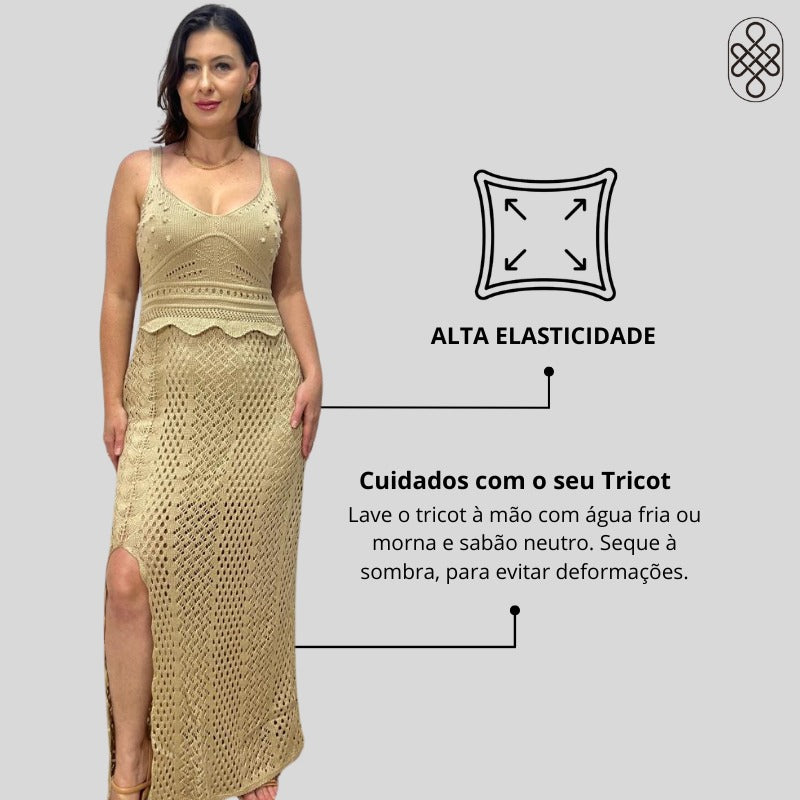 VESTIDO EM TRICÔ FEMININO REGATA COM FORRO EM PREMIUM