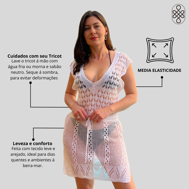 Vestido saída de Praia Crochê