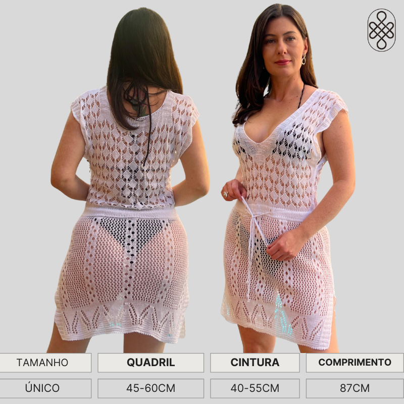 Vestido saída de Praia Crochê