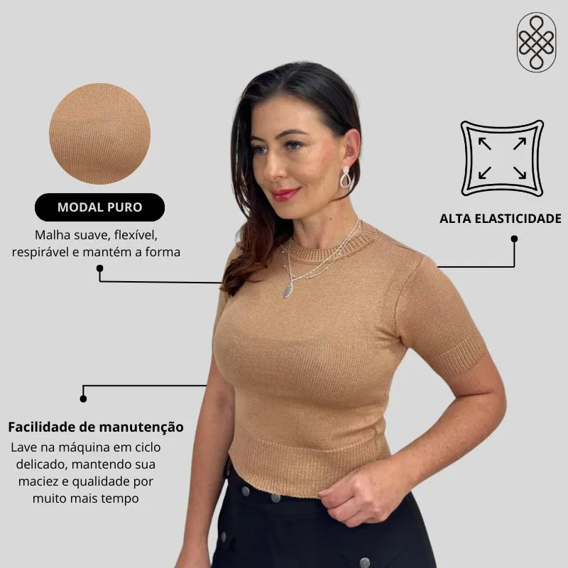 BLUSA TRICO MODAL PREMIUM LISA VERAO