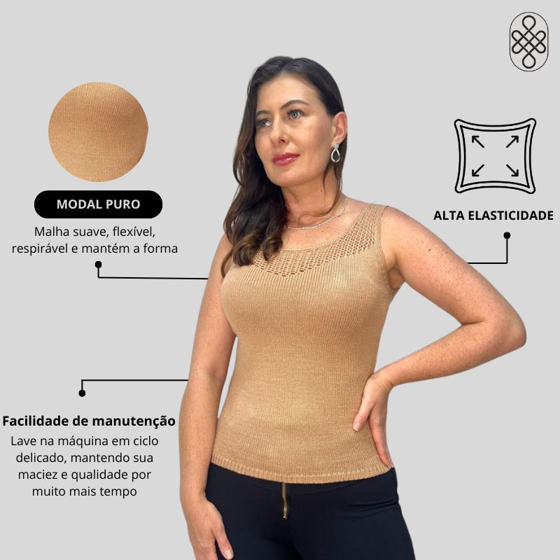 REGATA TRICÔ EM MODAL