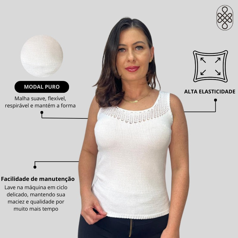 REGATA TRICÔ EM MODAL