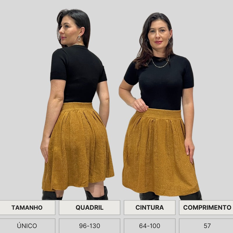 SAIA CURTA TRICO FIO MOUSSE INVERNO