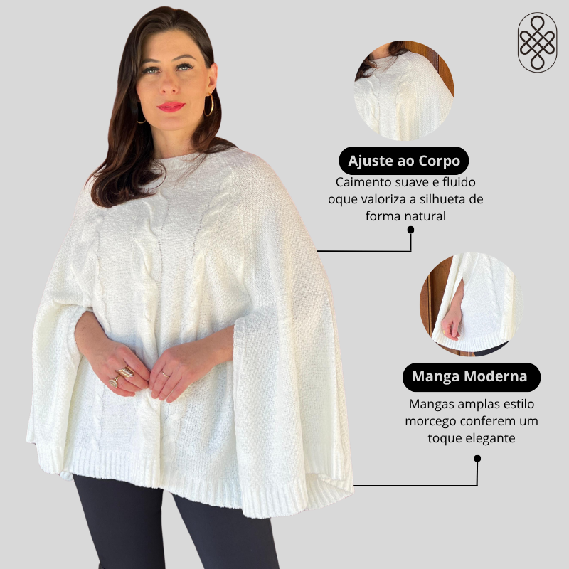 PONCHO MOUSSE TRICO CHIC LUXO