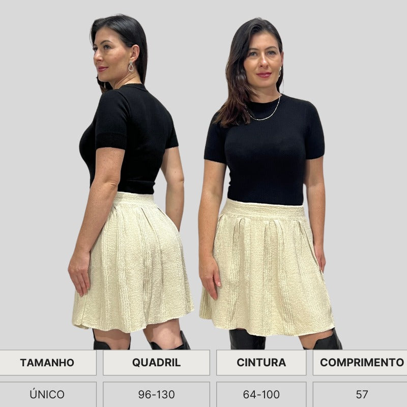 SAIA CURTA TRICO FIO MOUSSE INVERNO