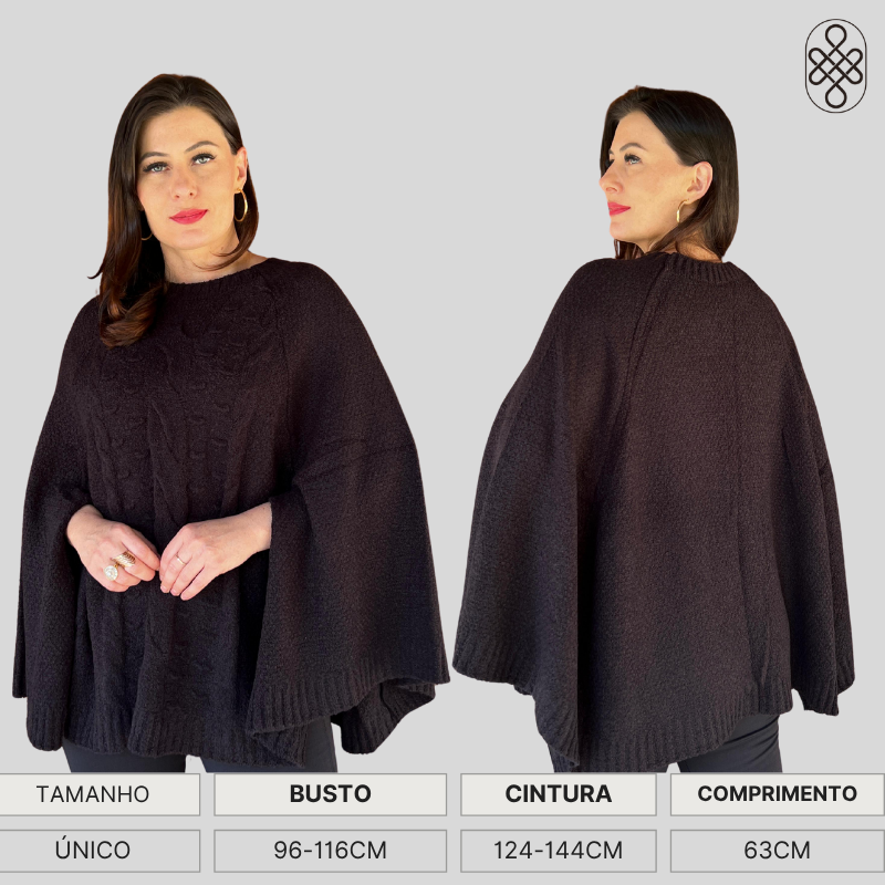 PONCHO MOUSSE TRICO CHIC LUXO