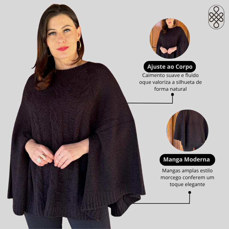 PONCHO MOUSSE TRICO CHIC LUXO