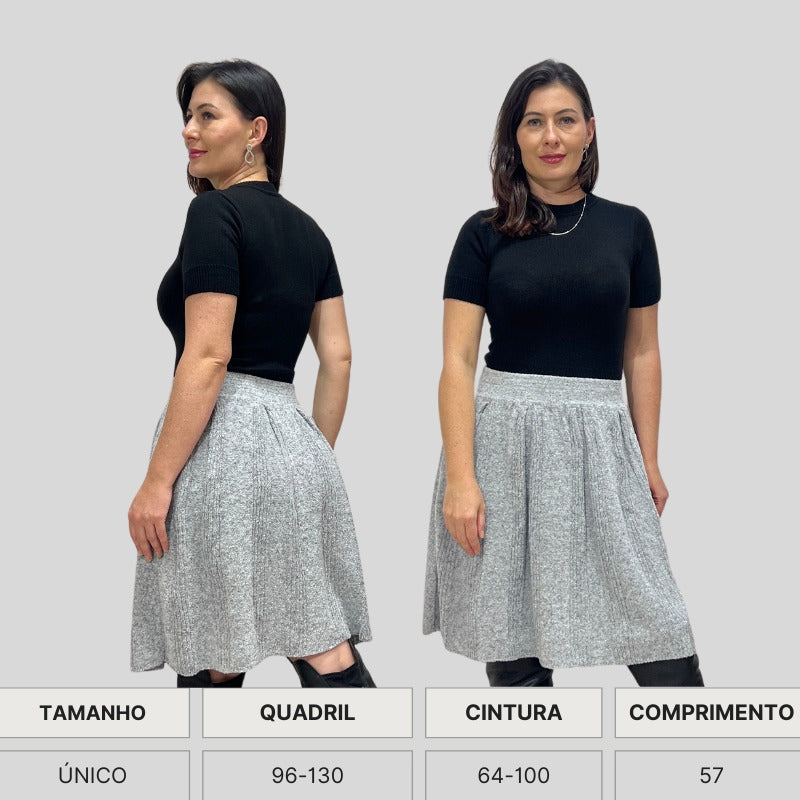 SAIA CURTA TRICO FIO MOUSSE INVERNO