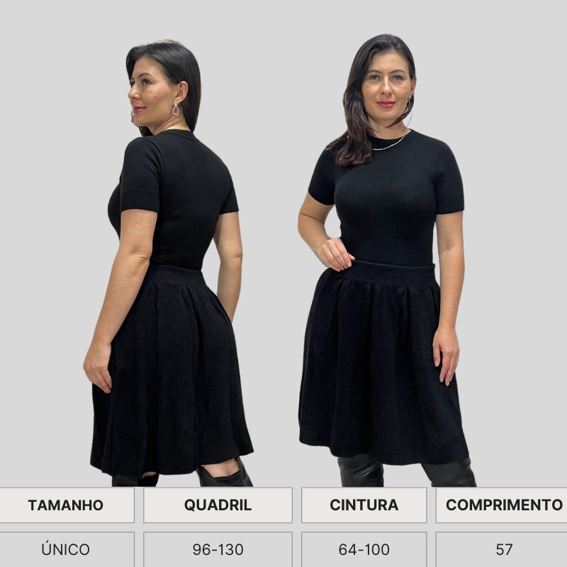 SAIA CURTA TRICO FIO MOUSSE INVERNO
