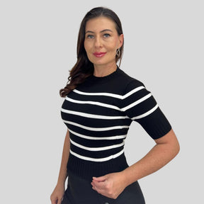 BLUSA LISTRADA EM MODAL