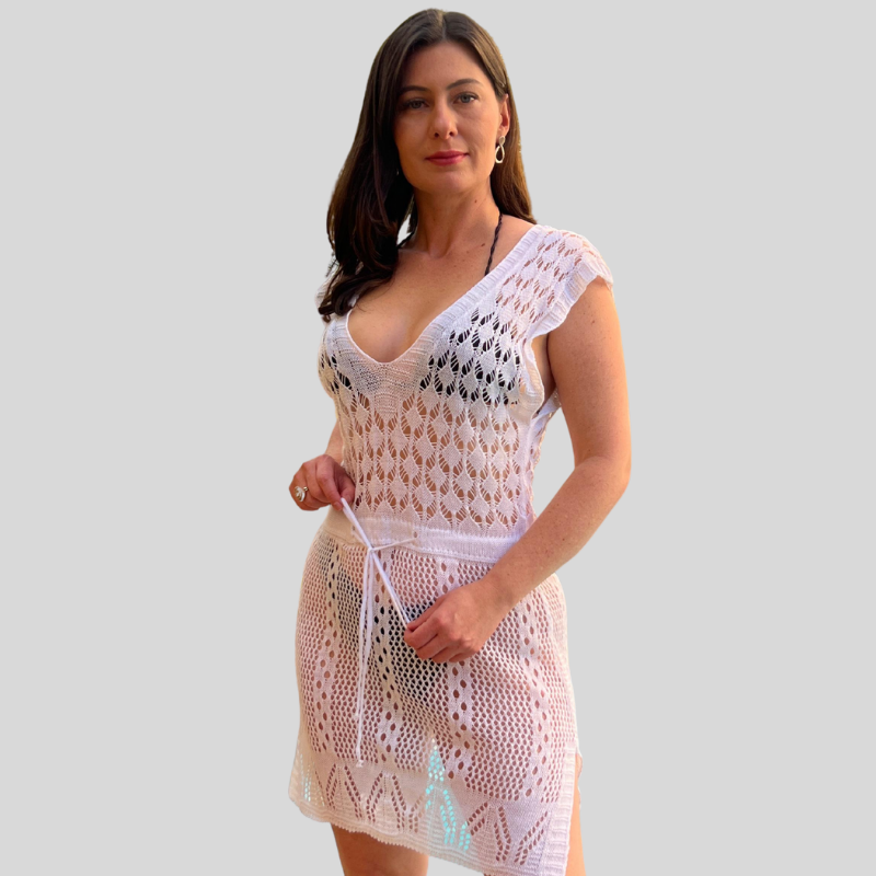 Vestido saída de Praia Crochê