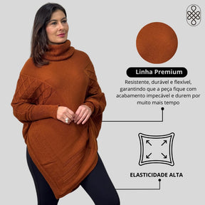 BLUSA PONCHO CAPA EM TRICO INVERNO