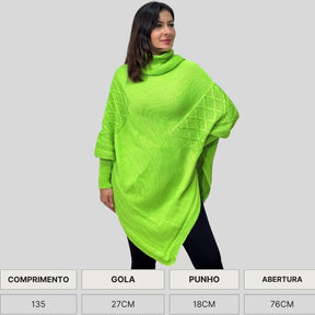BLUSA PONCHO CAPA EM TRICO INVERNO