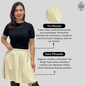 SAIA CURTA TRICO FIO MOUSSE INVERNO