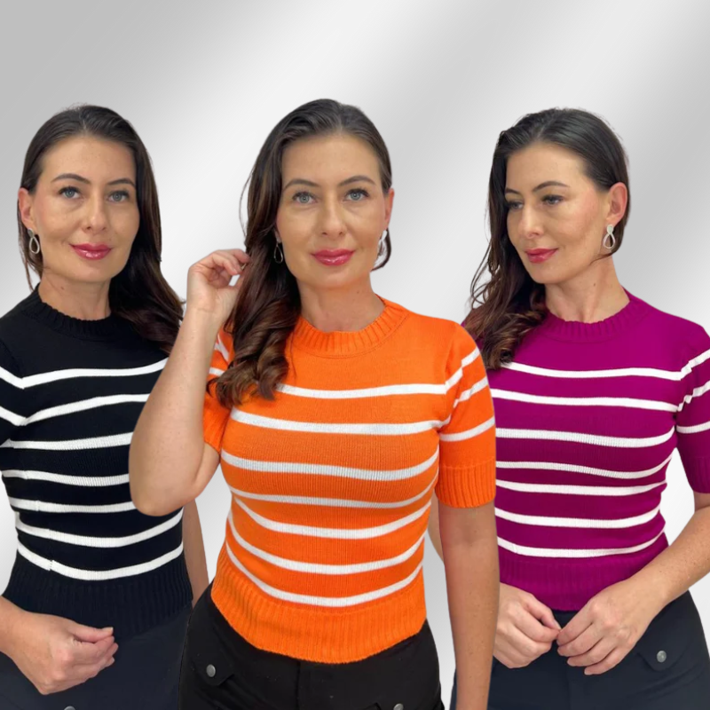 BLUSA LISTRADA EM MODAL