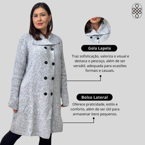 CASACO TRICO FIO MOUSSE INVERNO