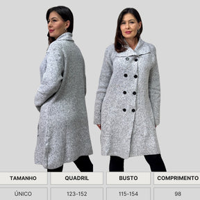 CASACO TRICO FIO MOUSSE INVERNO