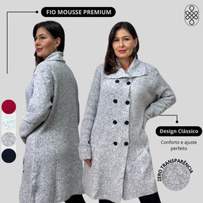 CASACO TRICO FIO MOUSSE INVERNO