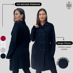 CASACO TRICO FIO MOUSSE INVERNO