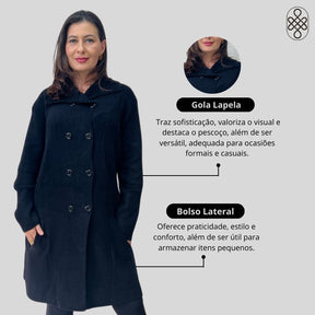 CASACO TRICO FIO MOUSSE INVERNO