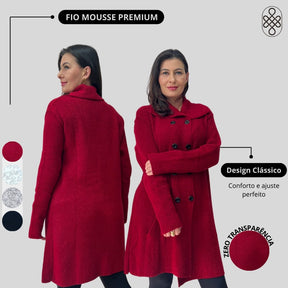 CASACO TRICO FIO MOUSSE INVERNO