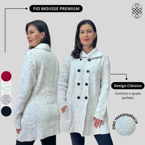 CASACO TRICO FIO MOUSSE INVERNO