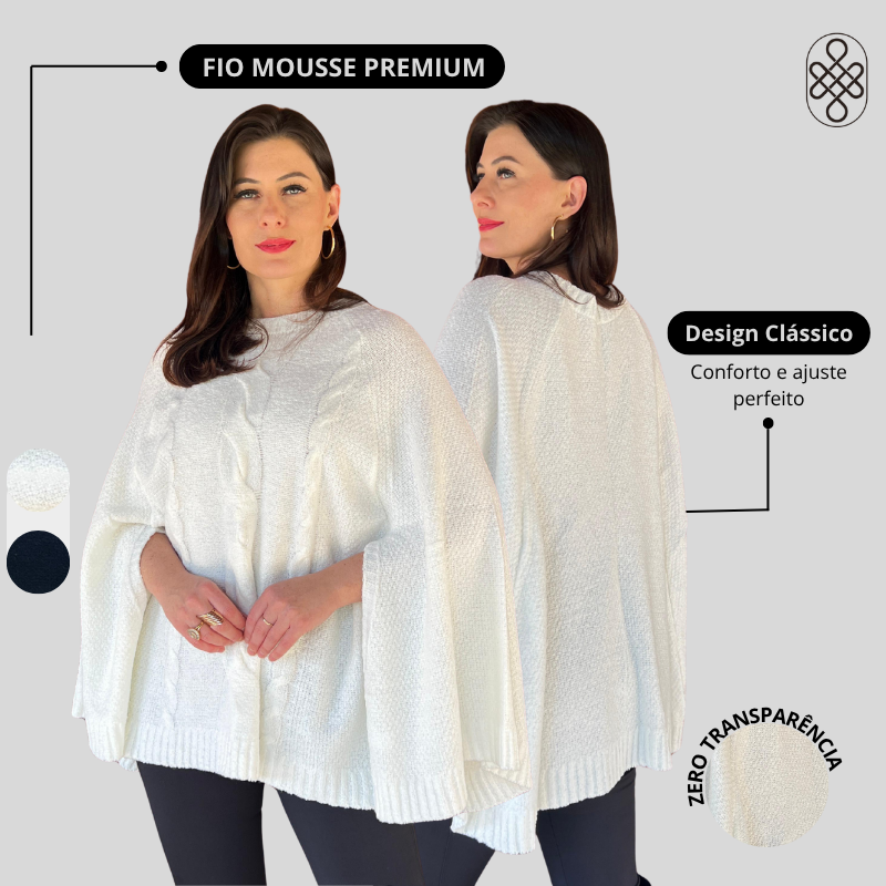 PONCHO MOUSSE TRICO CHIC LUXO