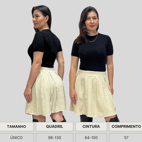 SAIA CURTA TRICO FIO MOUSSE INVERNO