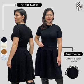 SAIA CURTA TRICO FIO MOUSSE INVERNO
