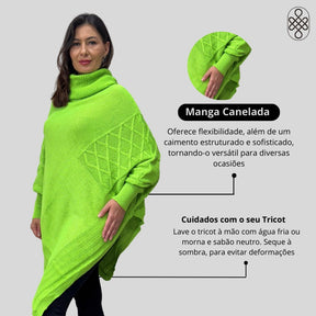 BLUSA PONCHO CAPA EM TRICO INVERNO