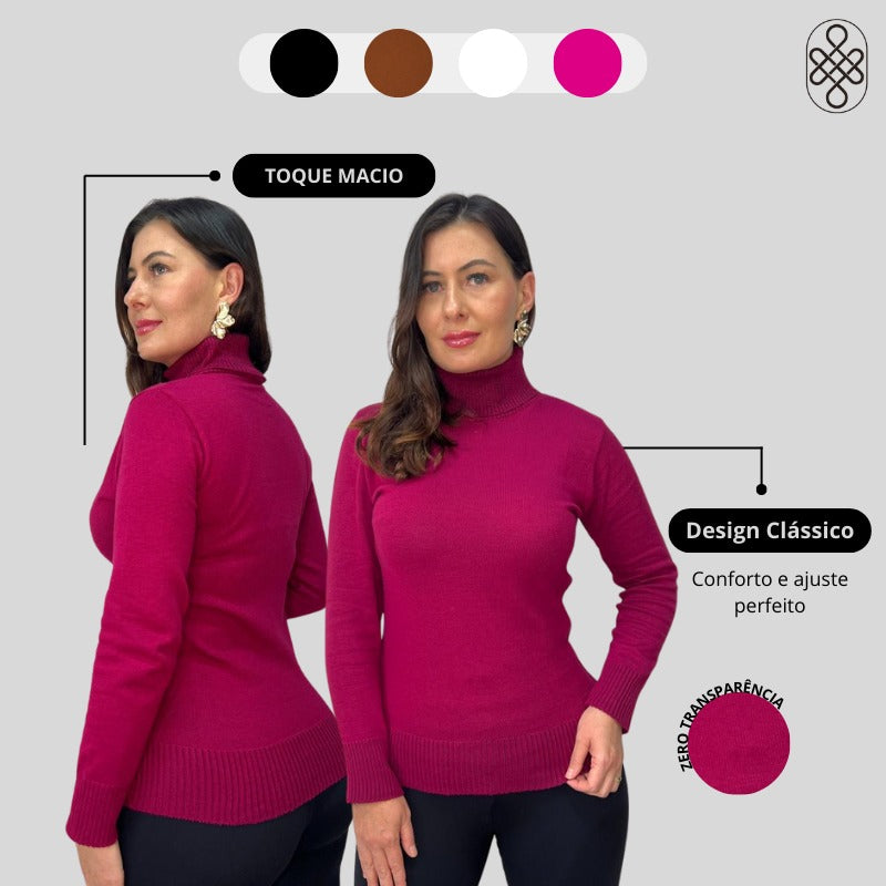 BLUSA GOLA ALTA BASICA CACHARREL TRICO