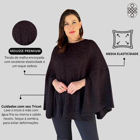 PONCHO MOUSSE TRICO CHIC LUXO