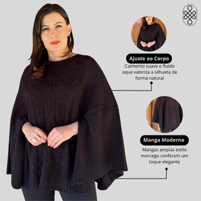 PONCHO MOUSSE TRICO CHIC LUXO