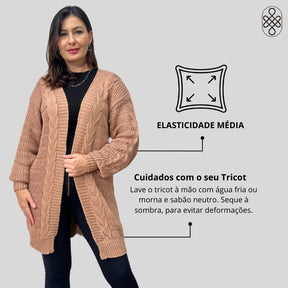 CASACO TRICO INVERNO BOHO CHIC