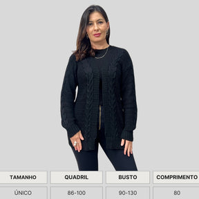 CASACO TRICO INVERNO BOHO CHIC