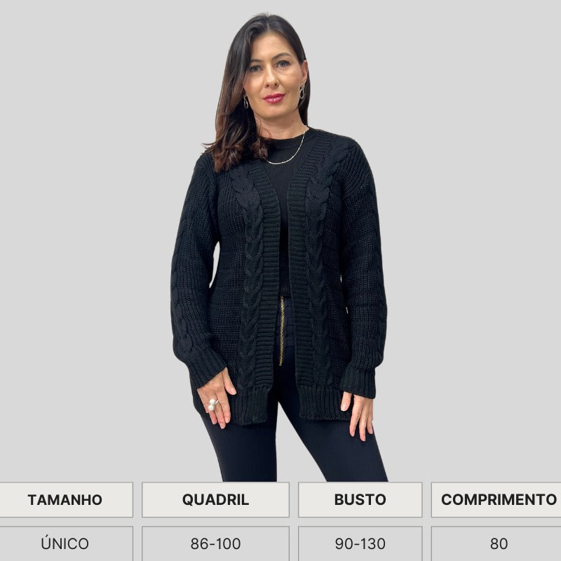 CASACO TRICO INVERNO BOHO CHIC