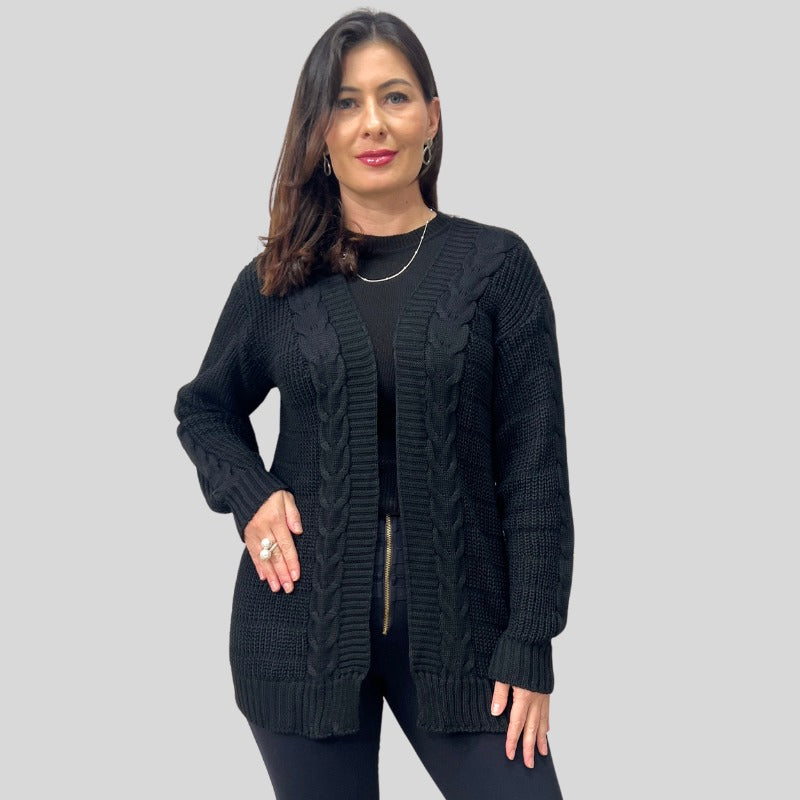 CASACO TRICO INVERNO BOHO CHIC