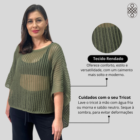 CAPA EM TRICO RENDADO OUTONO INVERNO